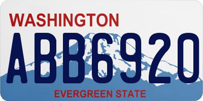 WA license plate ABB6920