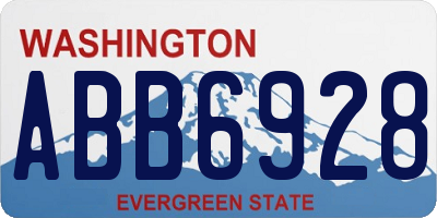 WA license plate ABB6928
