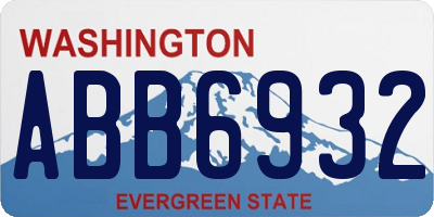 WA license plate ABB6932