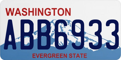 WA license plate ABB6933