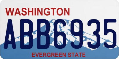 WA license plate ABB6935