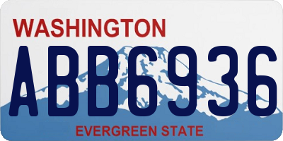 WA license plate ABB6936