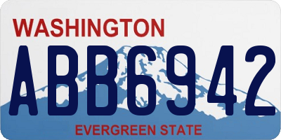 WA license plate ABB6942