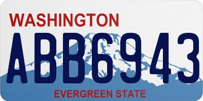 WA license plate ABB6943