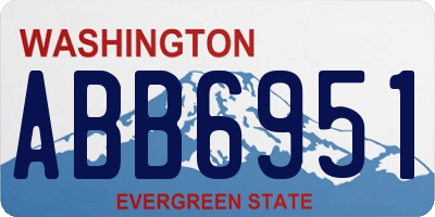 WA license plate ABB6951
