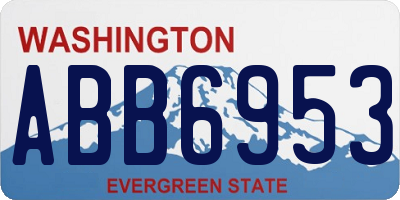 WA license plate ABB6953
