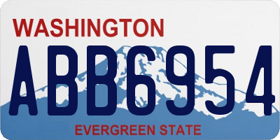 WA license plate ABB6954