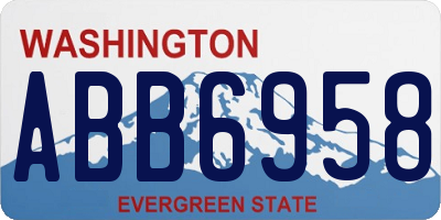 WA license plate ABB6958