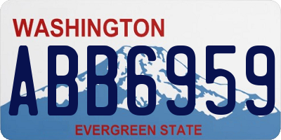WA license plate ABB6959