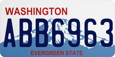 WA license plate ABB6963
