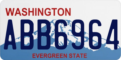 WA license plate ABB6964