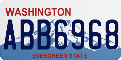 WA license plate ABB6968