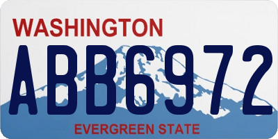 WA license plate ABB6972