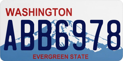 WA license plate ABB6978