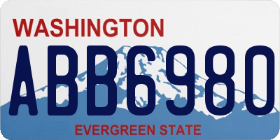 WA license plate ABB6980