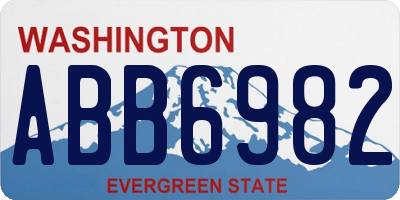 WA license plate ABB6982