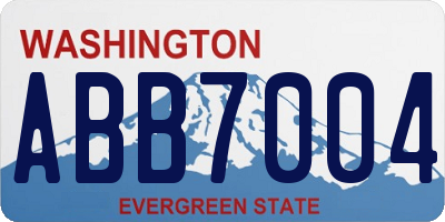 WA license plate ABB7004