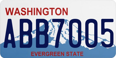 WA license plate ABB7005