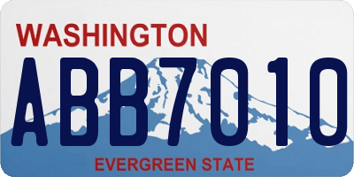 WA license plate ABB7010