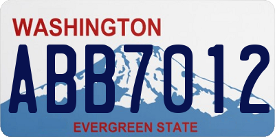 WA license plate ABB7012