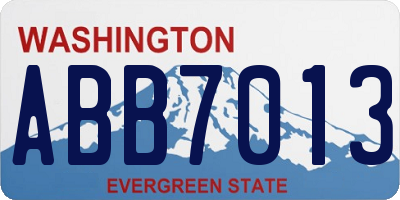WA license plate ABB7013
