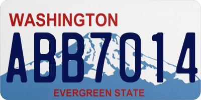 WA license plate ABB7014
