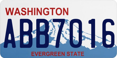 WA license plate ABB7016