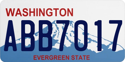 WA license plate ABB7017