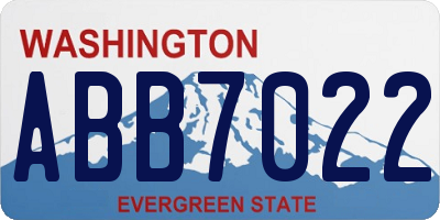 WA license plate ABB7022