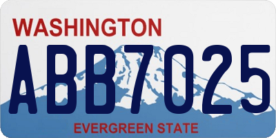 WA license plate ABB7025