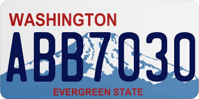 WA license plate ABB7030