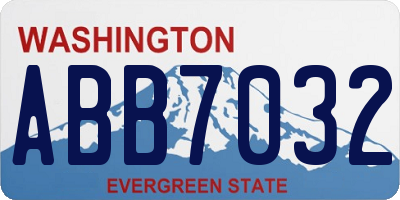 WA license plate ABB7032