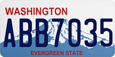 WA license plate ABB7035