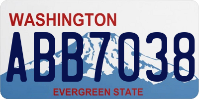 WA license plate ABB7038