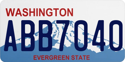 WA license plate ABB7040