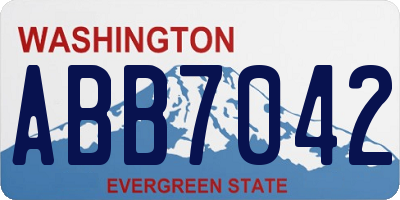 WA license plate ABB7042