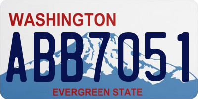WA license plate ABB7051
