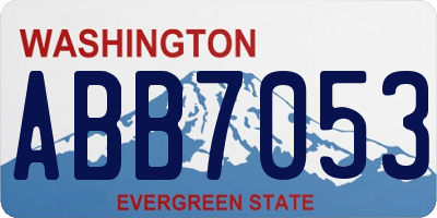 WA license plate ABB7053