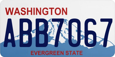 WA license plate ABB7067