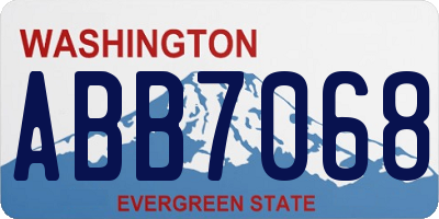 WA license plate ABB7068