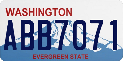 WA license plate ABB7071
