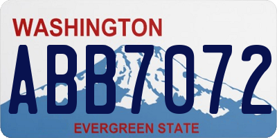 WA license plate ABB7072