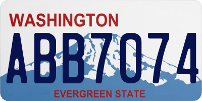 WA license plate ABB7074