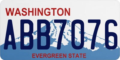 WA license plate ABB7076