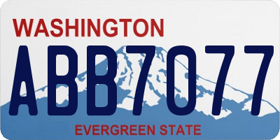 WA license plate ABB7077