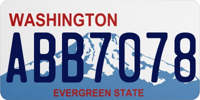 WA license plate ABB7078