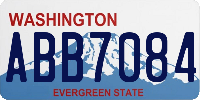 WA license plate ABB7084