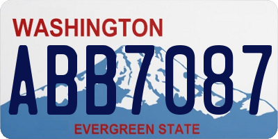 WA license plate ABB7087