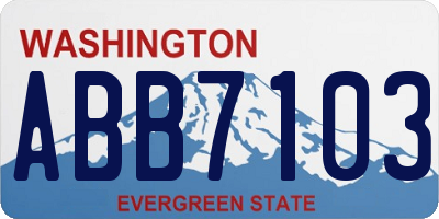 WA license plate ABB7103