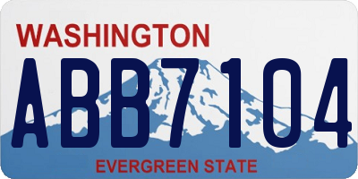 WA license plate ABB7104